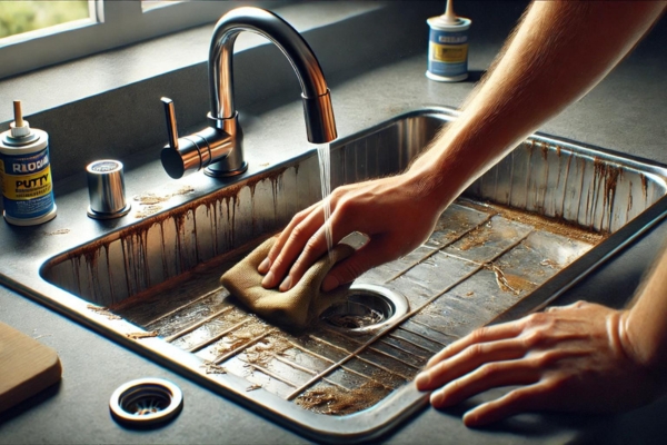 Clean The Sink Area Install A Glacier Bay Kitchen Faucet