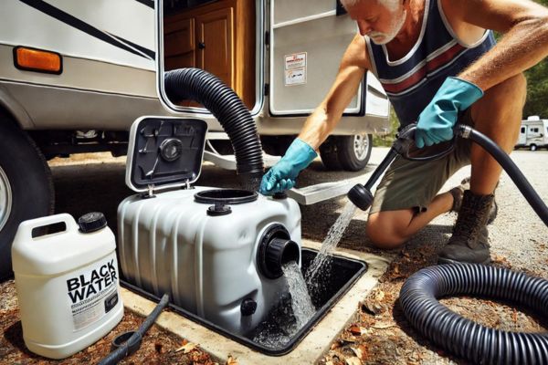 Properly Emptying The Black Water Container