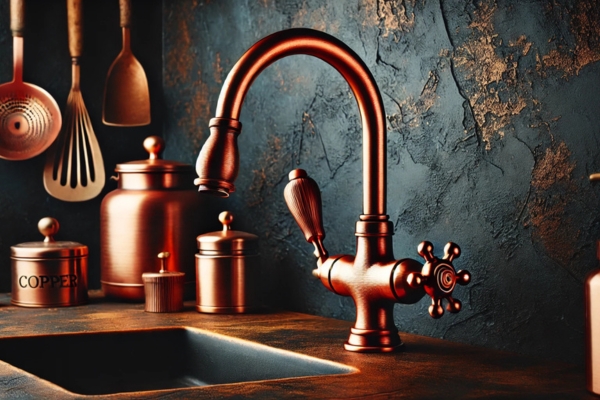 Copper Faucets: A Bold, Artistic Statement For Black Countertops