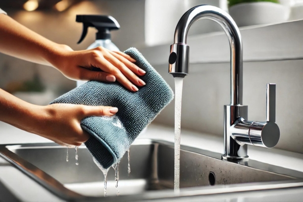 Rinsing And Drying The Faucet To Prevent Future Gunk Buildup