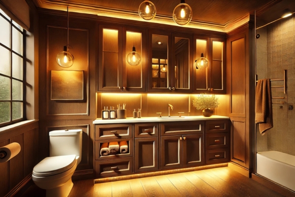 Lighting Ideas To Highlight Brown Cabinet