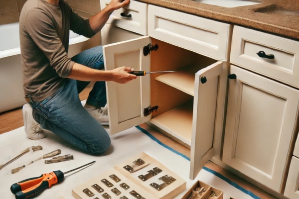 Removing Hardware And Cabinet Doors Redo Bathroom Cabinets