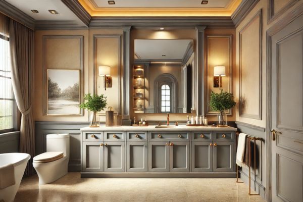 Sophisticated Elegance: Using Beige or Cream Walls to Warm Up Gray Cabinets