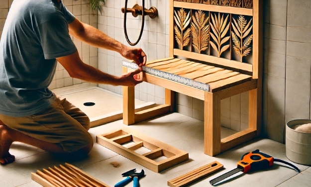 Adding The Seat To Your Shower Bench