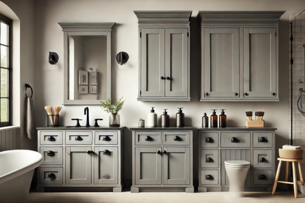 Choosing The Best Gray Bathroom Cabinet With Black Hardware