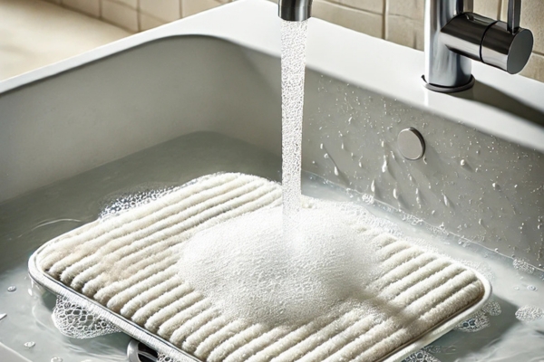 Rinse Thoroughly Clean Bath Mats With Rubber Backing