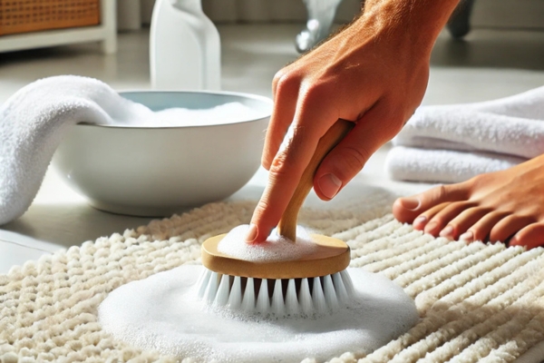 Spot Cleaning For Small Stains Keep White Bath Mats Clean