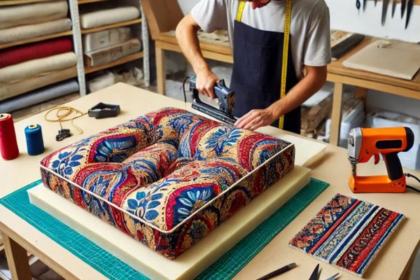 Cut And Attach The Upholstery Fabric