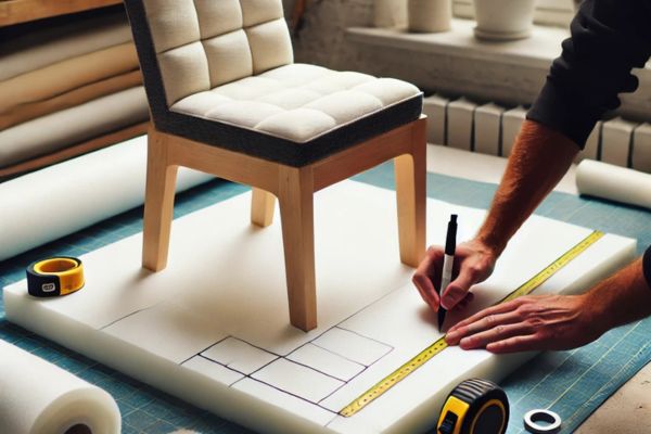 Cut The Foam Padding Wood Chairs Into Upholstered Chairs