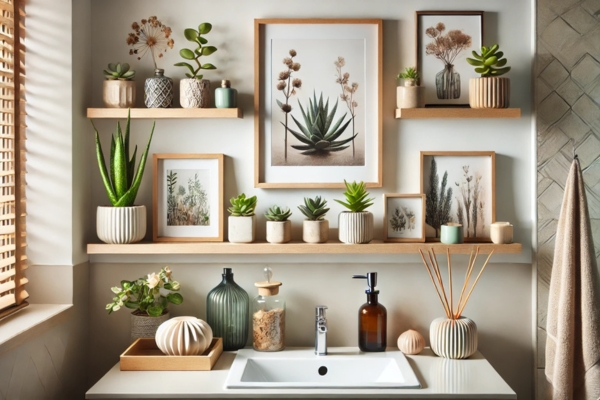 Decorative Touches For A Stylish Bathroom Put On Bathroom Floating Shelves