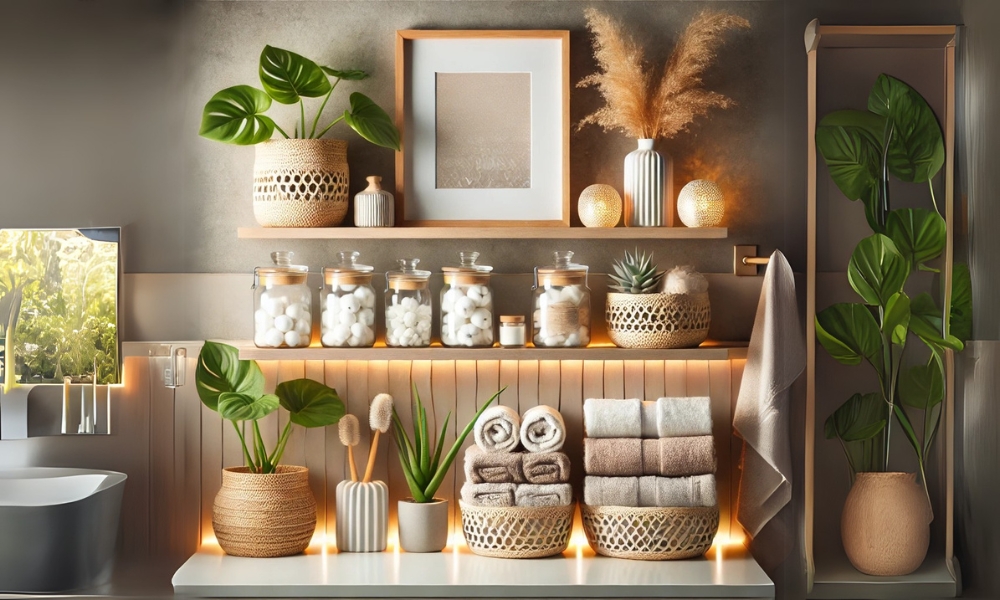 How to Decorate Shelves in a Bathroom