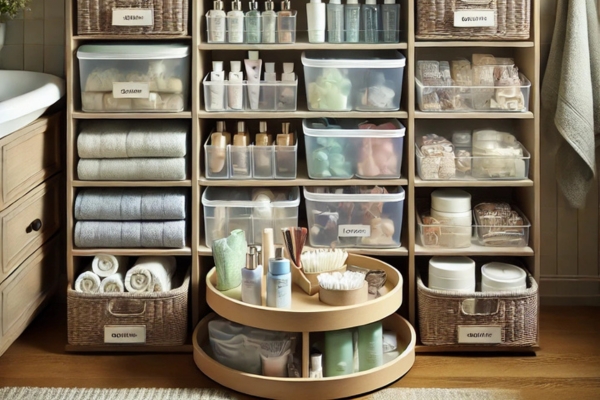 Invest In Storage Solutions Organize Bathroom Closet With Deep Shelves