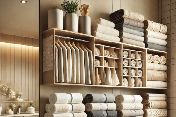 Roll, Fold, And Stack Strategically Organize Bathroom Closet With Deep Shelves