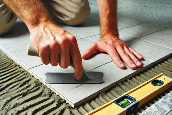 Applying the Adhesive and Laying the Tiles