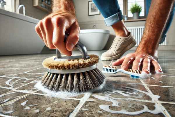 Step 4: Scrub the Grout Lines