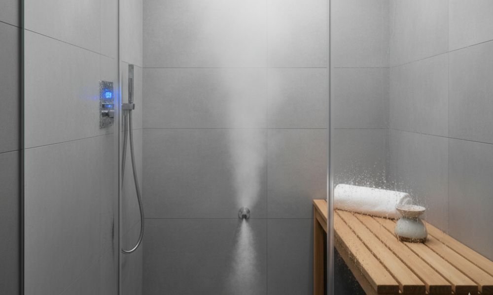 Inside the Steam Shower Cabin