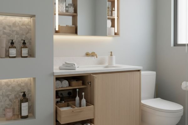 Hidden Storage Solutions for a Clutter-Free Bathroom
