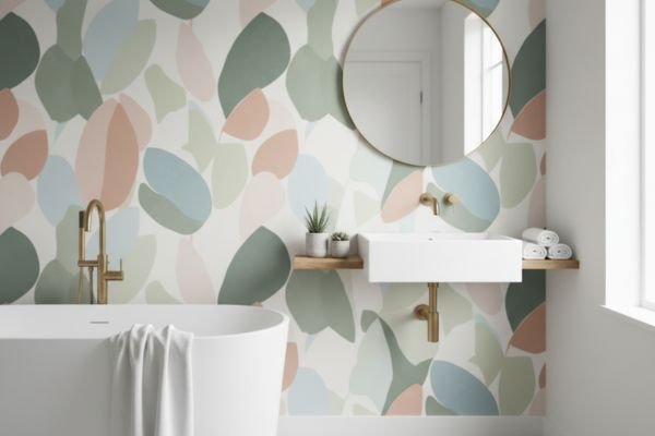 Patterned Creative DIY Bathroom Wall Designs