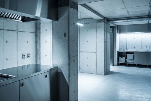 Industrial Chic: Exposed Cement and Stainless Steel